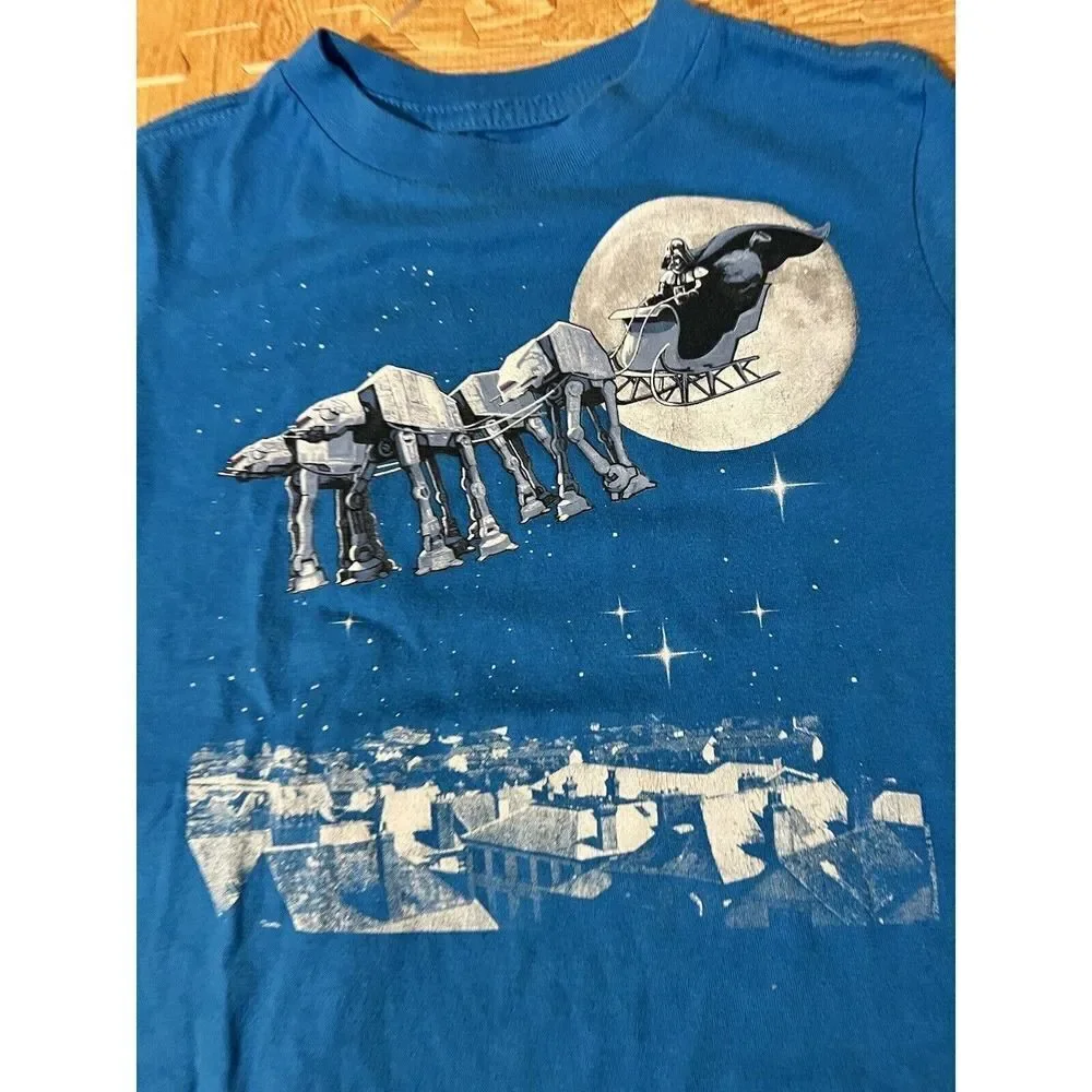 Old Navy Collectabilitees Darth Vader in Santa Sleigh Blue Color Christmas XS
